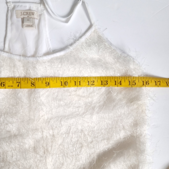 JCREW white feather sleeveless top size 00 New - Picture 2 of 5